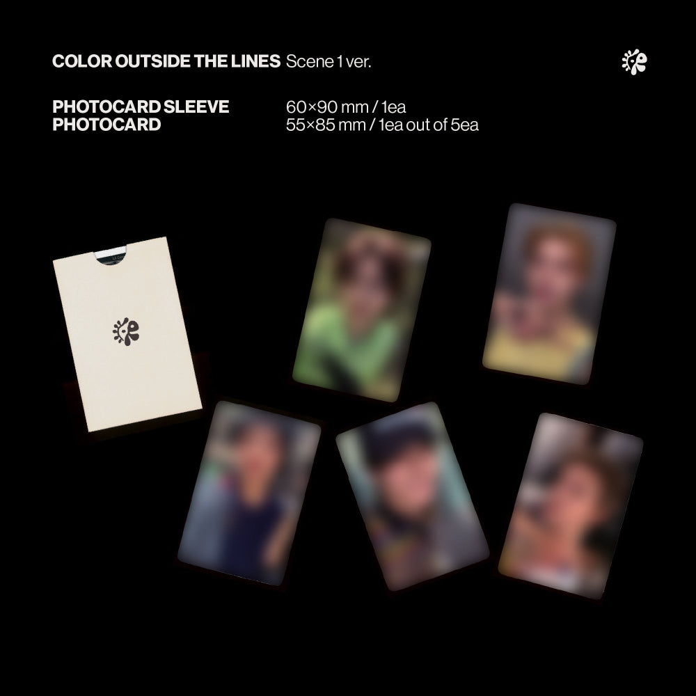 COLOR OUTSIDE THE LINES (Scene 1 ver.) (Signed) Photocard & Sleeve